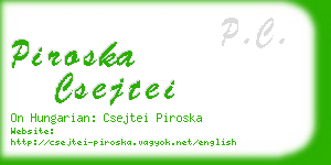 piroska csejtei business card